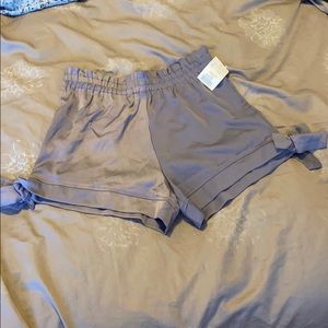 Satin short shorts with bows in each side